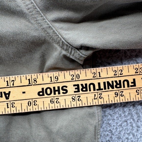 Free People Moonchild Shirt Jacket Shacket Small Olive Green Denim Distressed - Picture 15 of 16